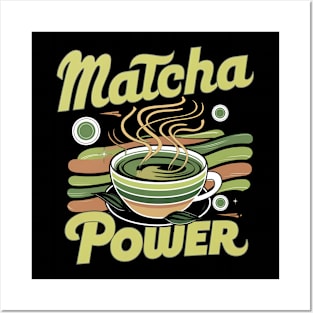 "Matcha Power", Retro Design Posters and Art